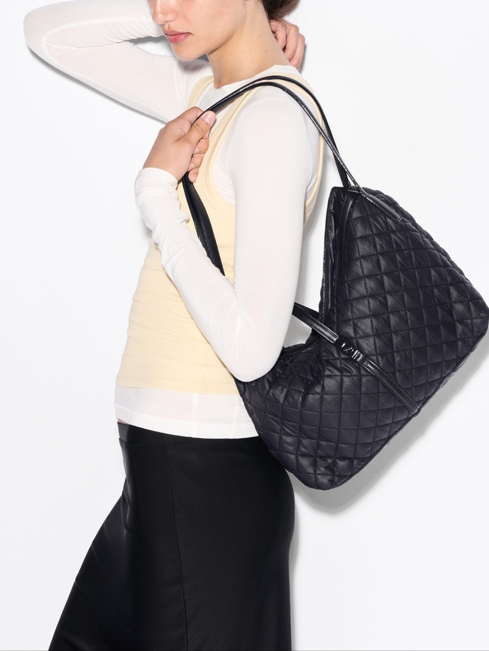 MZ Wallace Black Astor E/W Luxary Tote Bag Quilted Leather Shoulder Bag - Picture 3 of 14